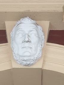 Photograph - Image, Clare Gervasoni, John Paul Murray Sculpture at the Entrance to the Old Colonists' Association Hall, 2018, Photograph taken 24/01/2018