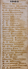 Photograph - Photograph - Colour, Marble Honour Boards listing benefactors to the Ballarat Old Colonists' Associations in 1903, c1903