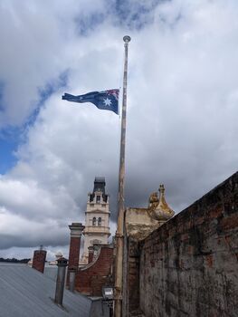 Flag at Halfmast marking the death of Queen Elzabeth II