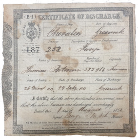 Document, Certificate of Discharge (Sailor)