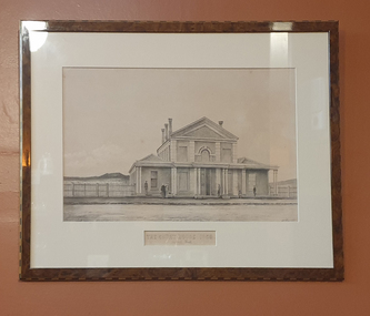 Work on paper, Francois Cogne, The Court House 1860