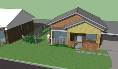 Photograph - Concept artwork, Concept artwork for new cottages to be built at the Old Colonists' Association of Ballarat Retirement Villafe