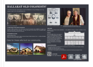 Poster, Annelise Porter, UrbanID, Old Colonists' Hall Verandah refurbishment, 2026, 03/2026