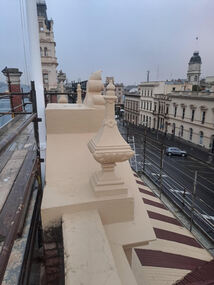 Photograph, Annelise Porter, UrbanID, Pilisters atop the Old Colonists' Hall , 2026, 05/2026