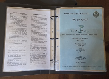 Ephemera, Ephemera and newsletters relating to the Old Colonists' Club 1995-2014