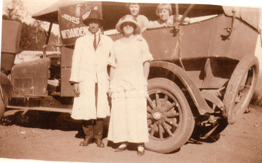 Photograph, Hubert Jeeves and Passengers with new Motorised Coach c1924, c1924