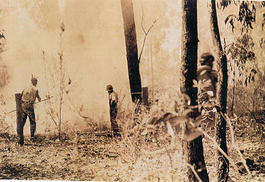 Photograph, Beating out a Bushfire in Kalorama, Jan 1932, 1932