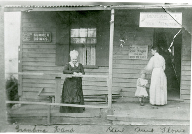 Photograph, Grandma Hand, Gert and Aunt Florrie at Kalorama Post Office c1910, c1910