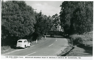 Photograph, Mountain Highway Near St. Michael's Church, Mt. Dandenong, Vic, c1950