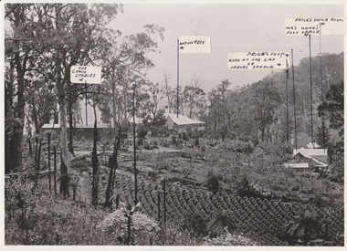 Photograph, 1908 View of the Kalorama Gap from Main Road With Labelling, 1908