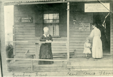 Photograph, Eliza Hand on the Verandah of her Shop 1907, 1907