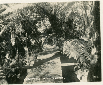 Photograph, Footbridge On Olinda Creek, late 1930s
