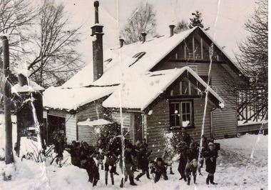 Photograph, Olinda State School In Snow, 1951