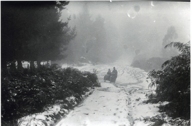 Photograph, Motorcycle and Sidecar in Snow, Olinda, c1921