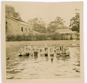 Photograph, Mt Dandenong Pupils in Water at Lilydale Baths 1938, 1938