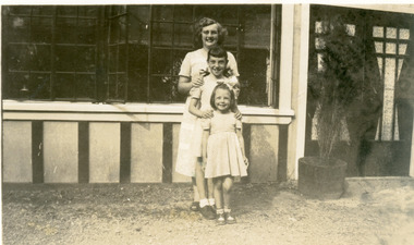 Photograph, Group Outside Quamby Cafe Olinda, c1950s