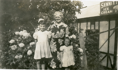 Photograph, Group Outside Quamby Cafe Olinda, c1950s