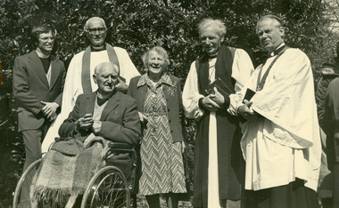 Photograph, Iris Woolrich With Church Officials, c1980