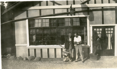 Photograph, Two Men Outside Quamby Cafe Olinda, c1950s