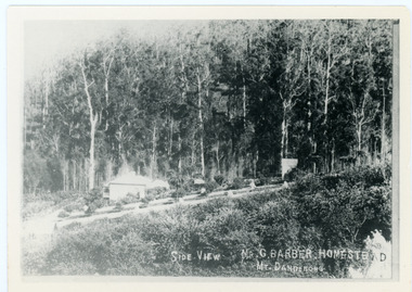 Photograph, Side View Mr G. Barber Homestead Mt Dandenong, c1905