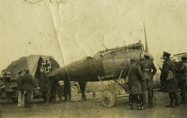 soldiers with captured German plane