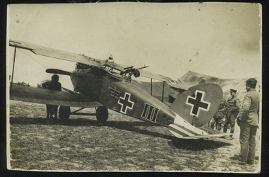 soldiers with captured German plane