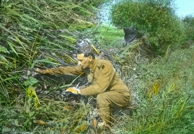 soldier on nature walk, les chandler_a00012.tif
