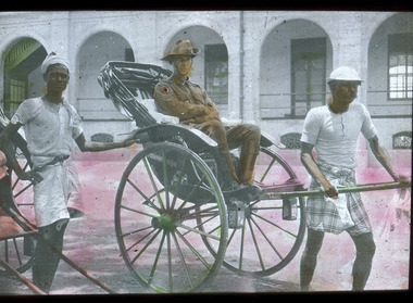 soldier rides rickshaw in egypt, les chandler_a00013.tif