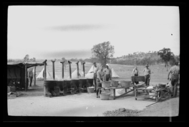 washing in camp, les chandler_a00027.tif