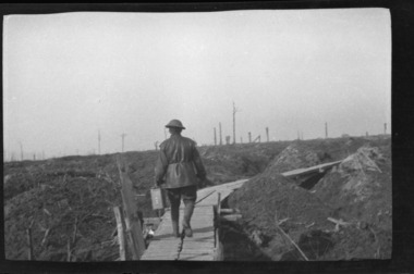 on duck boards western front, les chandler_a00051.tif