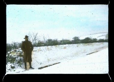 soldier posing in snow, les chandler_a00160.tif