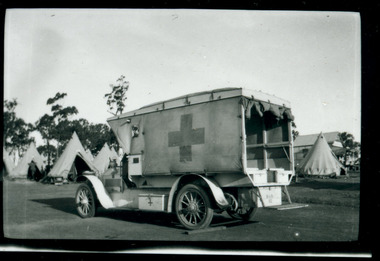ambulance in camp, les chandler_a00218.tif