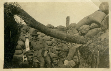 soldiers resting in trench, red cliffs military 00001.tif