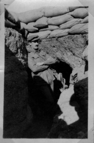 soldier posing in trench, red cliffs military 00002.tif