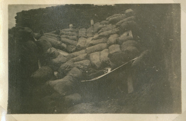 sandbags in trench