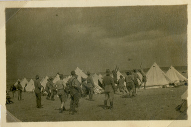 soldiers playing in camp