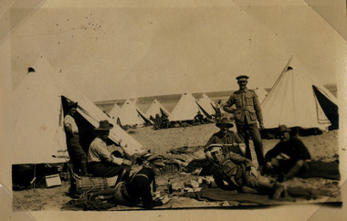 Soldiers resting in camp