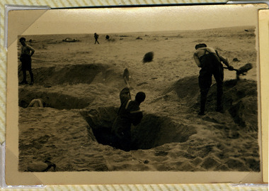 soldiers digging