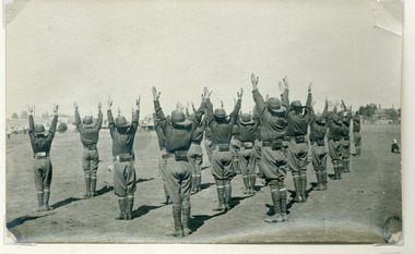 soldiers doing exercises, red cliffs00194.tif