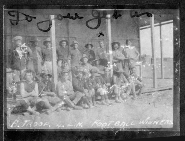 soldiers football team posing, robertson thomas078.tif