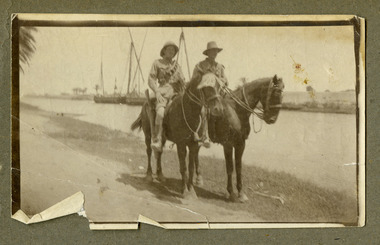 Soldiers posing on horses, robertson thomas120.tif