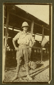 soldier posing in stable, robertson thomas121.tif