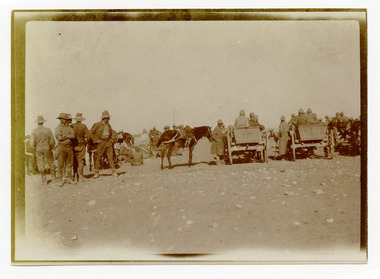 soldiers resting with horse and carriages, robertson thomas139.tif