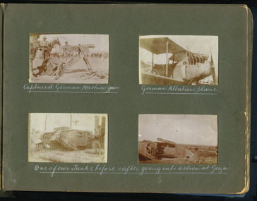 captured german gun and plane / tank before and after battle, robertson thomas141.tif