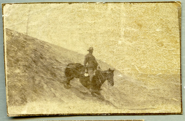 solider on horse descending hill, robertson thomas149.tif