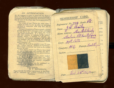 membership card / page from soldiers diary, robertson thomas183.tif