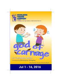 Program Photos Newsletter Poster Article, God of Carnage by Yasmina Reza directed by Therese Maurici-Ryan