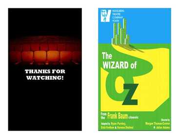 Program Photos Reviews Newsletter Poster Articles, The Wizard of Oz by Frank L. Baum adapted by Ryan Purdey