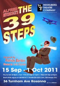 Program Photos Newsletter Poster, The 39 Steps by John Buchan adapted by Patrick Barlow by arrangement with Dominie Pty. Ltd. directed by Justin Stephens