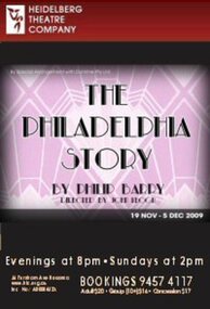 Program Photos Newsletter Poster Set Design, The Philadelphia Story by Philip Barry by special arrangement with Dominie Pty. Ltd. directed by John Keogh